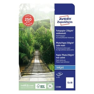 Avery C2580 Photo Paper, White, Semi-Gloss