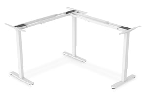 Digitus L-shaped table frame with electric height adjustment, 90° angle, triple motor system, 2 height settings, white