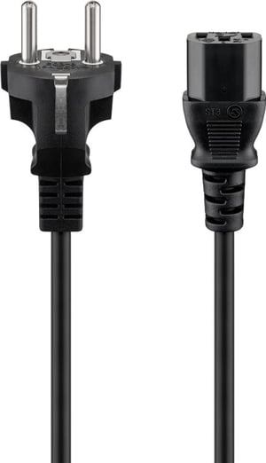 Goobay 68605 kabel zasilające Czarny 1,5 m Wtyczka zasilająca typu F IEC C13