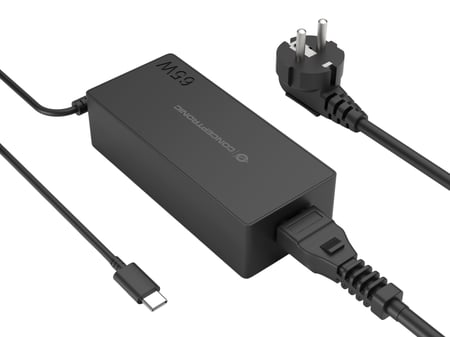 Conceptronic OZUL09BE adapter zasilający/ inwentor Wewnętrzna 65 W Czarny