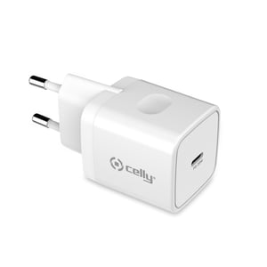 Celly TC1USBC20WWH Ladegerät für mobile Geräte, universell, weiß, Wechselstrom, für den Innenbereich