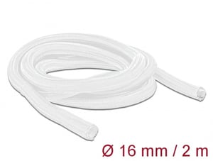 DeLOCK Geflochtenes, dehnbares Kabel, 2 m x 16 mm, weiß
