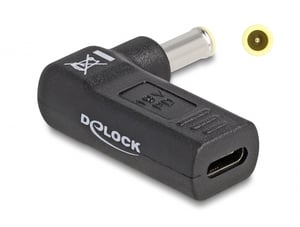 DeLOCK Adapter für Laptop-Stromkabel, USB-Typ-C-Buchse auf Samsung-Stecker 5,5 x 3,0 mm, 90° abgewinkelt
