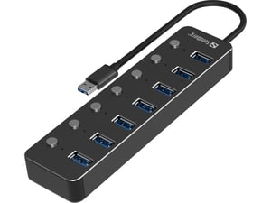 Sandberg 134-33 USB 3.2 Gen 1 (3.1 Gen 1) Typ-A-Hubs und -Hub-Kombinationen, 5000 Mbit/s, schwarz