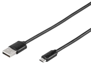 Vivanco 35815 USB 2.0 Cable, 1 m, USB-A to Micro-USB-B, Black