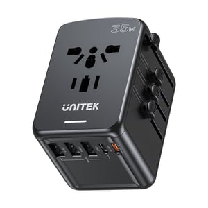 UNITEK P1121ABK01 adapter wtyczek zasilających Uniwersalne Czarny