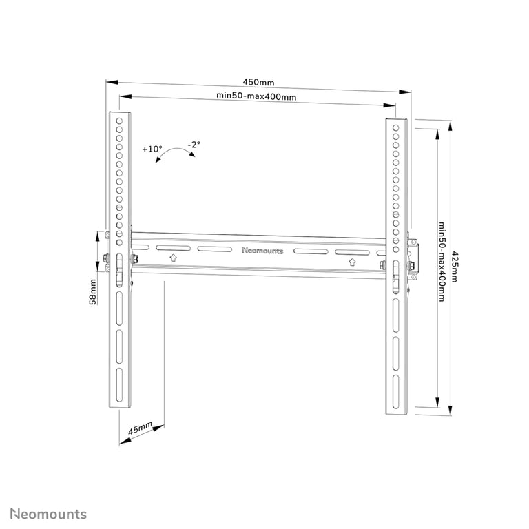 Neomounts WL35-350BL14 uchwyt do telewizorów 165,1 cm (65") Czarny