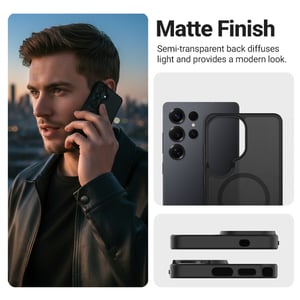 Crong Hybrid Matte Magnetic - Etui MagSafe Samsung Galaxy S26 Ultra (czarny)