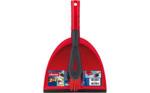 Vileda 141743 Dustpan/Dustpan Set Black, Red Dustpan and Brush Set