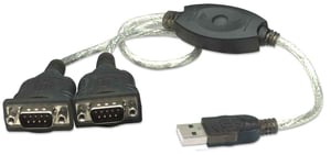 Manhattan 174947 Parallel Cable, Black, 0.45 m, USB A to DB9