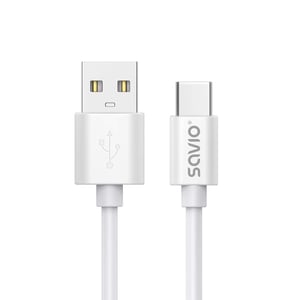 Savio USB-Kabel 2 m USB 2.0 USB A – USB C Weiß CL-168 USB-Kabel 3 m 0,48 Gbit/s Weiß