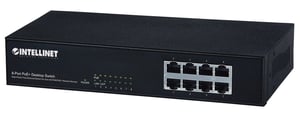 Intellinet 560764 Fast-Ethernet-Netzwerk-Switch (10/100) mit PoE-Unterstützung, schwarz