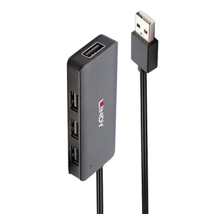 Lindy 42986 USB 2.0-Hubs und -Konzentratoren 480 Mbit/s Schwarz