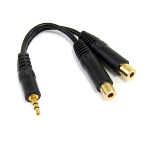 StarTech MUY1MFF Audio Cable, 0.15 m, 3.5 mm to 2 x 3.5 mm, Black