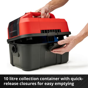 Einhell TE-VC 18/10 Li-Solo 10 l Czarny, Czerwony