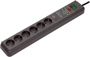 Brennenstuhl Secure-Tec Surge Protection 15.000 A Svart 6 x nätuttag 3 m