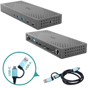 i-tec CATRIPLE4KDOCKPD2 Wired USB 3.2 Gen 2 (3.1 Gen 2) Type-C Docking Station, Gray