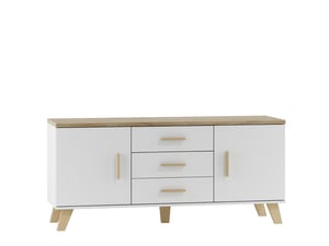 Cama byrå LOTTA 150 2D3S vit + ek sonoma