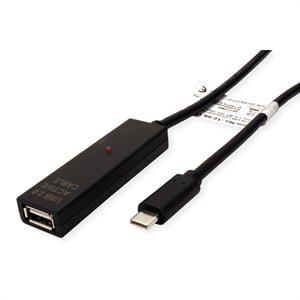 VALUE 12.99.1113 USB-kabel USB 2.0 15 m USB C till USB A Svart