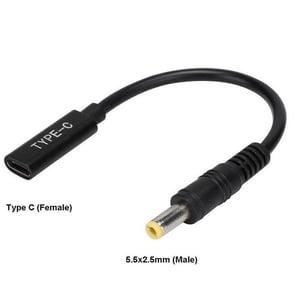 CoreParts MBXUSBC-CO0005 Adapter für USB-C-Kabel 5,5 × 2,5 mm, schwarz