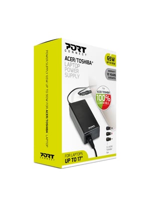 Port Designs 900093-ACTO adapter zasilający/ inwentor Wewnętrzna 65 W Czarny