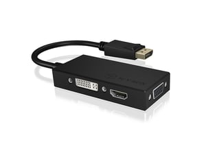 ICY BOX IB-AC1031 DisplayPort DVI-D + VGA (D-Sub) + HDMI Schwarz