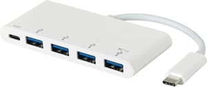 eSTUFF ES623007WH USB 3.2 Gen 1 (3.1 Gen 1) Type-C-hubbar och koncentratorer 5000 Mbit/s Vit