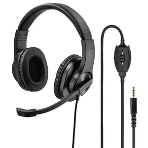 Hama HS-P350 Wired Headset with Headband for Gaming, Black