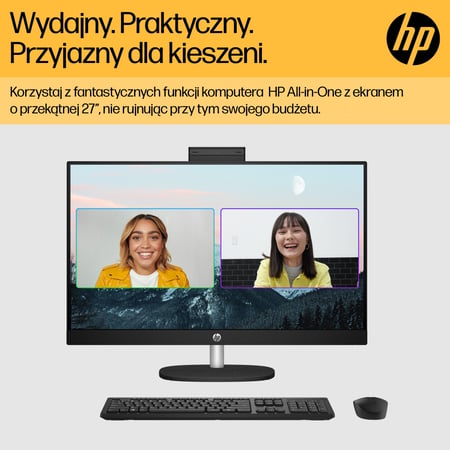 HP 27-cr0204nw AMD Ryzen™ 7 7730U 68,6 cm (27") 1920 x 1080 px All-in-One PC 16 GB DDR4-SDRAM 512 GB SSD Free DOS Wi-Fi 6 (802.11ax) Biały