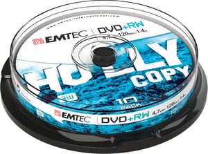 Emtec ECOVPRW47104CB 4.7 GB DVD+RW discs, 10-pack