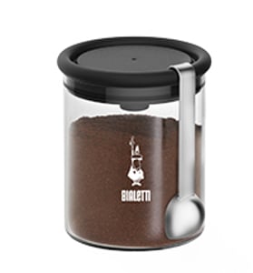 Bialetti DCDESIGN07 Glasbehälter, rund, schwarz, transparent