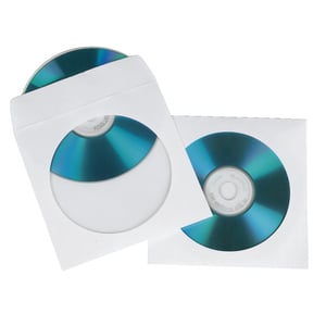 Hama CD Paper Sleeves, white, 100 pcs/Pack 1 dysków Biały