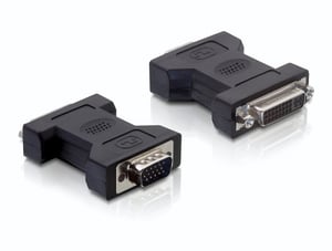 DeLOCK 65017 Adapter für DVI-I- und 15-polige VGA-M-Kabel, schwarz