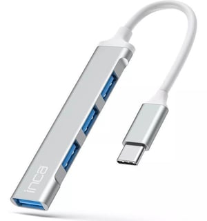 Inca IUSB-04TX huby i koncentratory USB Type-C 5000 Mbit/s Srebrny, Biały