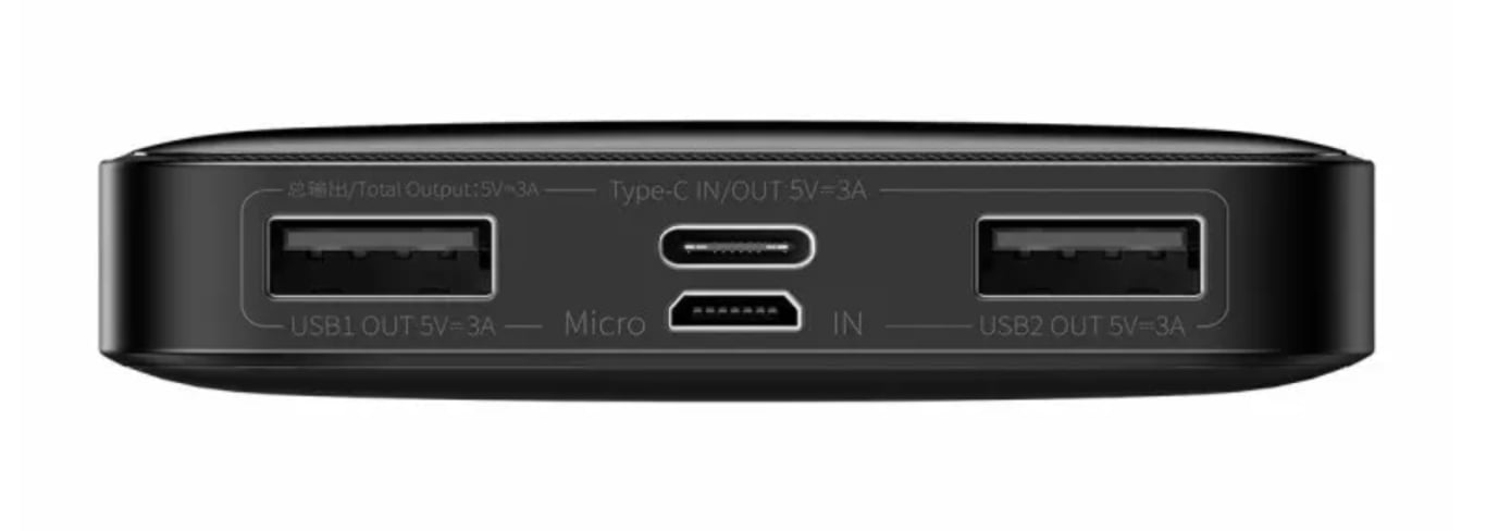 фото Зовнішній акумулятор (павербанк) Baseus Bipow Overseas 15W 10000mAh Black (PPBD050001)