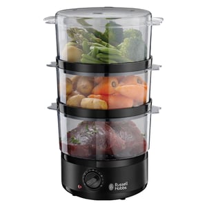 Russell Hobbs 26530-56 Dampfkochtopf mit 3 Körben. Freistehend, 400 W, schwarz, halbtransparent