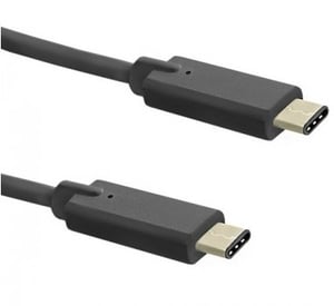 Qoltec 1m USB3.1 C kabel USB USB 3.2 Gen 2 (3.1 Gen 2) USB C 10 Gbit/s Czarny