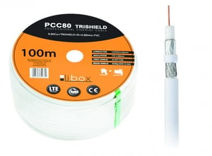 Libox PCC80 100m kabel koncentryczny RG-6/U Biały