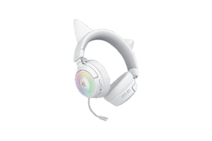 Razer Kraken Kitty V3 Pro - White Zestaw słuchawkowy Przewodowy i Bezprzewodowy Opaska na głowę Gaming USB Typu-A Bluetooth Biały