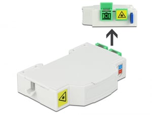 DeLOCK Glasfaser-Verbindungsstück für DIN-Schiene, 2 x SC Simplex oder LC Duplex