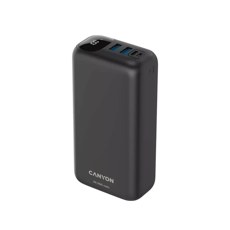 фото Зовнішній акумулятор (павербанк) Canyon PB-301 30000mAh Black (CNE-CPB301B)
