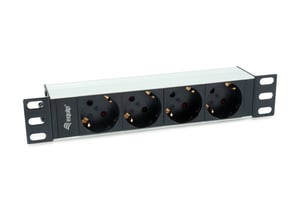 Equip 333311 Power Distribution Unit (PDU) with 4 x Power Outlets, 1U, Black, Silver