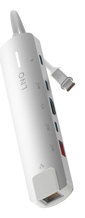 LINQ LQ49061 stacja dokująca Przewodowa USB 3.2 Gen 2 (3.1 Gen 2) Type-C Szary, Biały