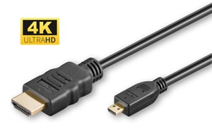 Microconnect HDM19192V2.0D HDMI Cable, 2 m, HDMI Type D (Micro) to HDMI Type A (Standard), Black