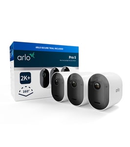 Arlo Pro Außenüberwachungskamera 5 2K+, 3-Kamera-System