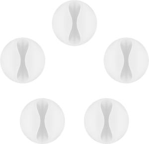 Goobay 95183 Cable Organizer, Universal Cable Holder, White, 5-pack
