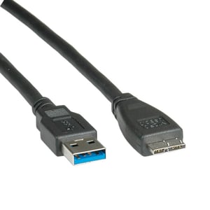 ROLINE 11.02.8874 USB 3.2 Gen 1 (3.1 Gen 1) Cable, 2 m, USB-A to Micro-USB-A, Black