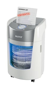 Leitz IQ OptiMax Small Office 350 dokumentförstörare Mikroskärning 58 dB 22,3 cm Grå, Vit