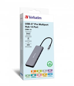 Verbatim CMH-14 USB Typ C 5000 Mbit/s Silber