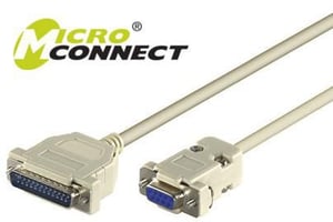 Microconnect IBM029 Parallelkabel, grau, 3 m, DB-9–DB-25